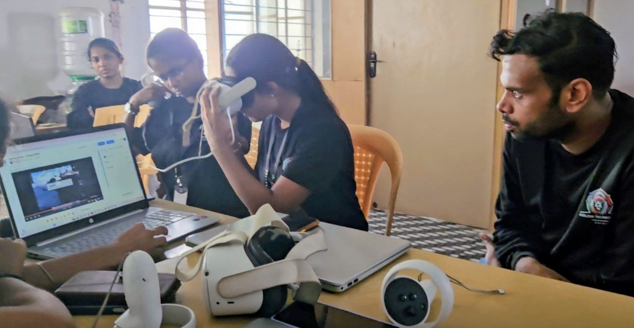 Students participating in VR training session